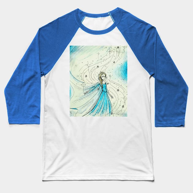Elsa the Ice Queen Baseball T-Shirt by Del Fava Bean